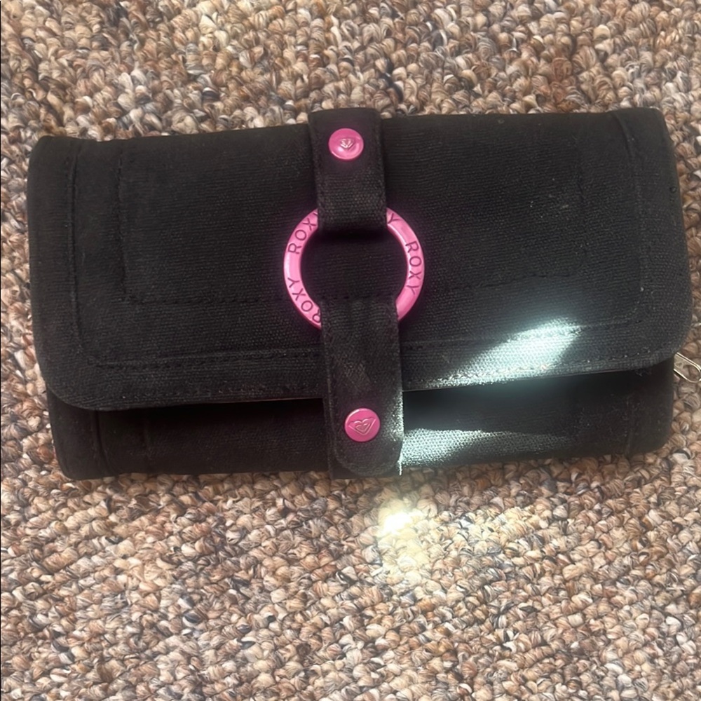 Roxy Black Wallet with Branded Accents